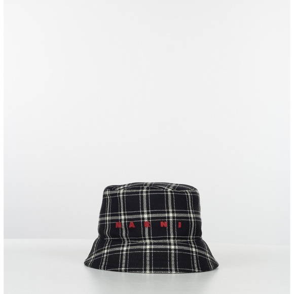 MARNI Cappella Black/White Striped Bucket Hat